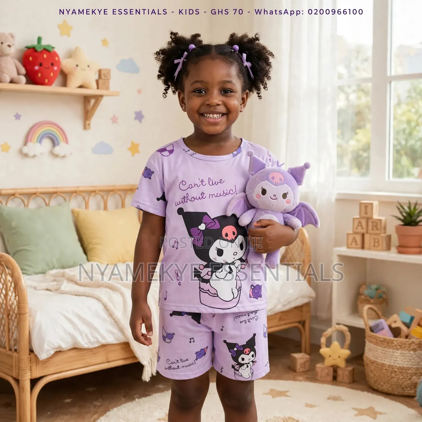 Kuromi Kids 3 in 1 Pyjamas Set