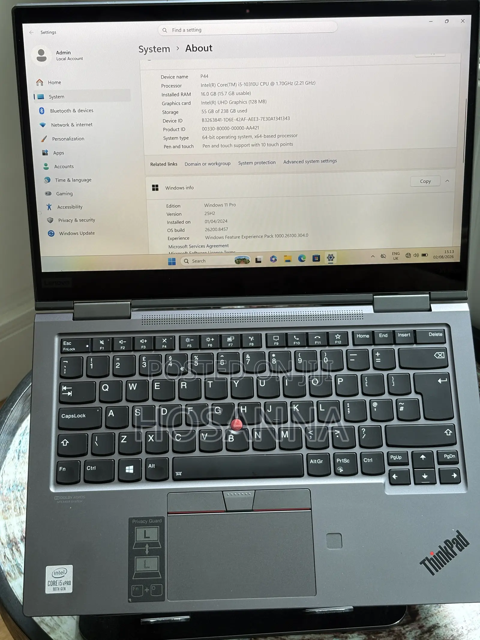 Laptop Lenovo ThinkPad X1 Yoga 16GB Intel Core i5 SSD 256GB