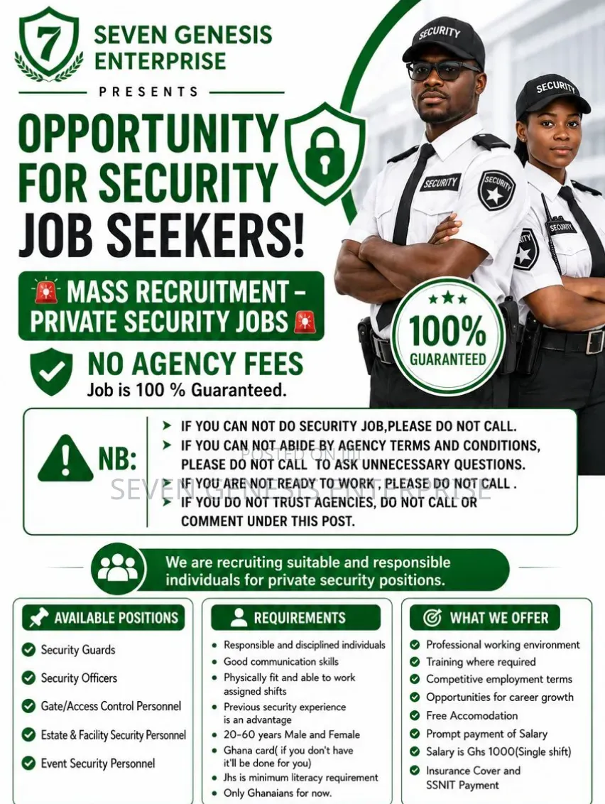 Mass Recruitment of Security Guards