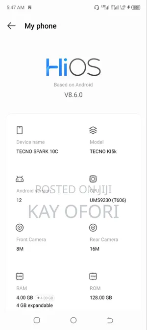 Tecno Spark 10C 128 GB Blue