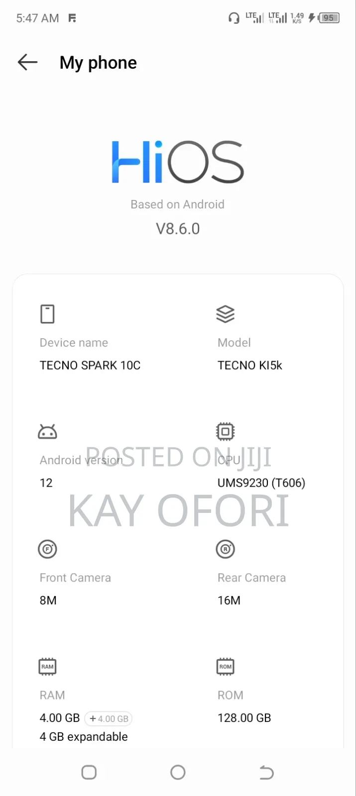 Tecno Spark 10C 128 GB Blue