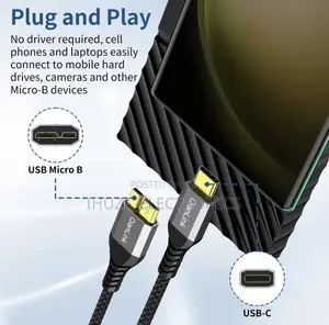 10Gbps Micro-B to USB-C External Hard Drive Cable (1.6FT Long)