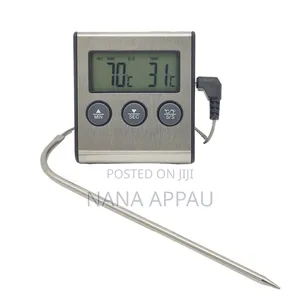 Digital Kitchen Oven Thermometer With Probe and Timer,