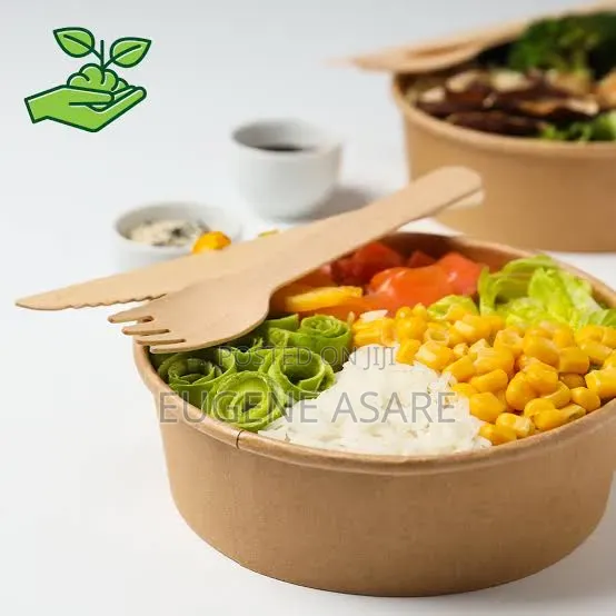 Kraft Round Bowl With Lid, 750ml and 1000ml (300pcs Per Carton)