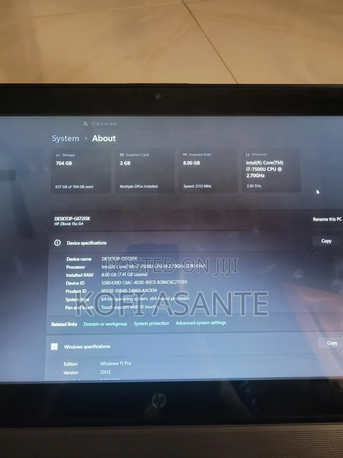 Laptop HP ZBook 15u G4 8GB Intel Core i7 HDD+SSD 750GB