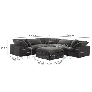 Sofa(6-Piece Fabric Modular Sectional, Dark Gray)
