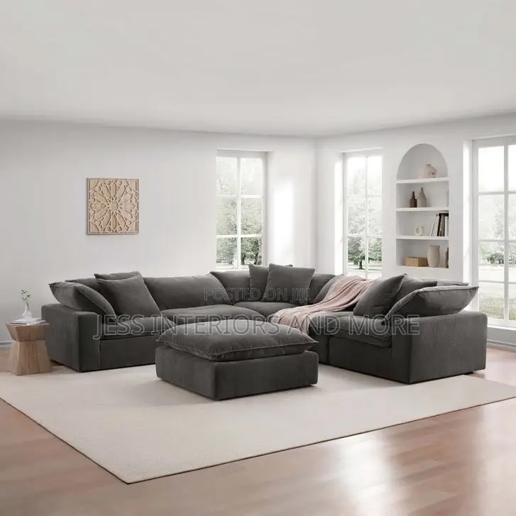 Sofa(6-Piece Fabric Modular Sectional, Dark Gray)