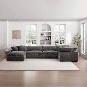 Sofa(6-Piece Fabric Modular Sectional, Dark Gray)