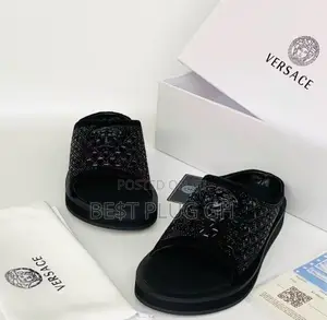 Versace Medusa Black Crystal Slide