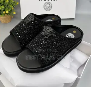 Versace Medusa Black Crystal Slide