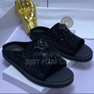 Versace Medusa Black Crystal Slide