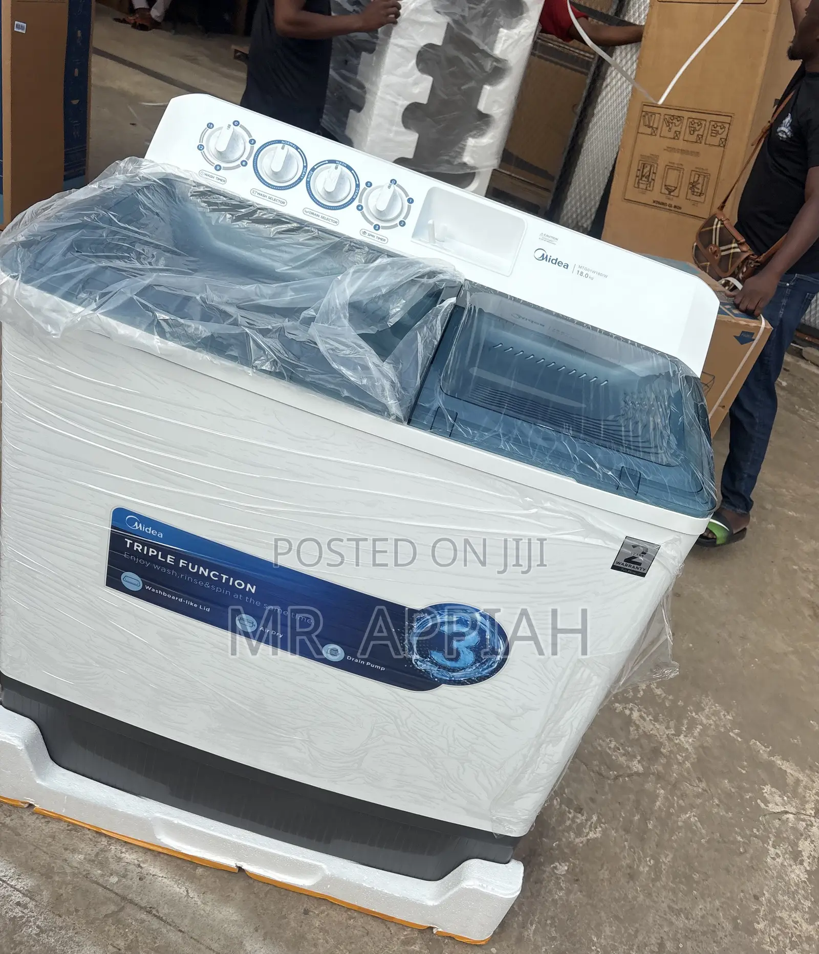 Get Classic Midea 18kg Washing Machine(Semi-Auto)White