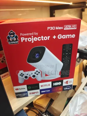 P30 Max Android 4K Projector + Video Game Console Combo