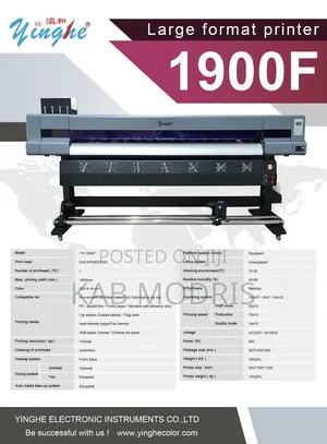 Yinghe 6ft Large Format Printer With 1 PC XP600 Print Head