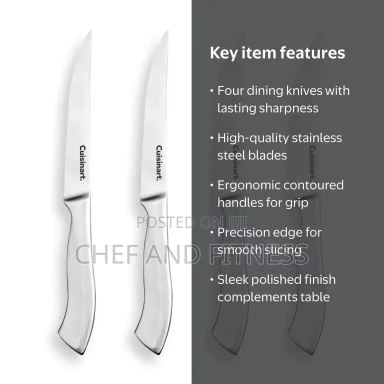 Cuisinart Classic Stainless Steel 4-Piece Steak Knife Set