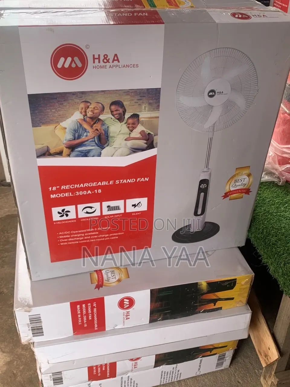 H&A Quality 18inch Rechargeable Standing Fan