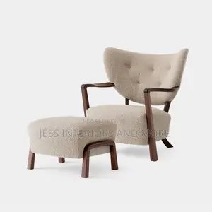 Accent Chair With Solid Wood Frame in Walnut Finish