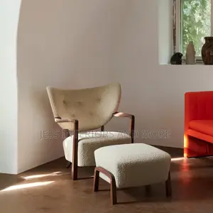 Accent Chair With Solid Wood Frame in Walnut Finish
