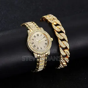 High-End Watch + Bracelet 2- Pieces Set