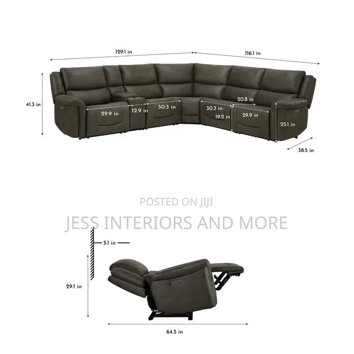 Sofa (Fabric Power Reclining Sectional)