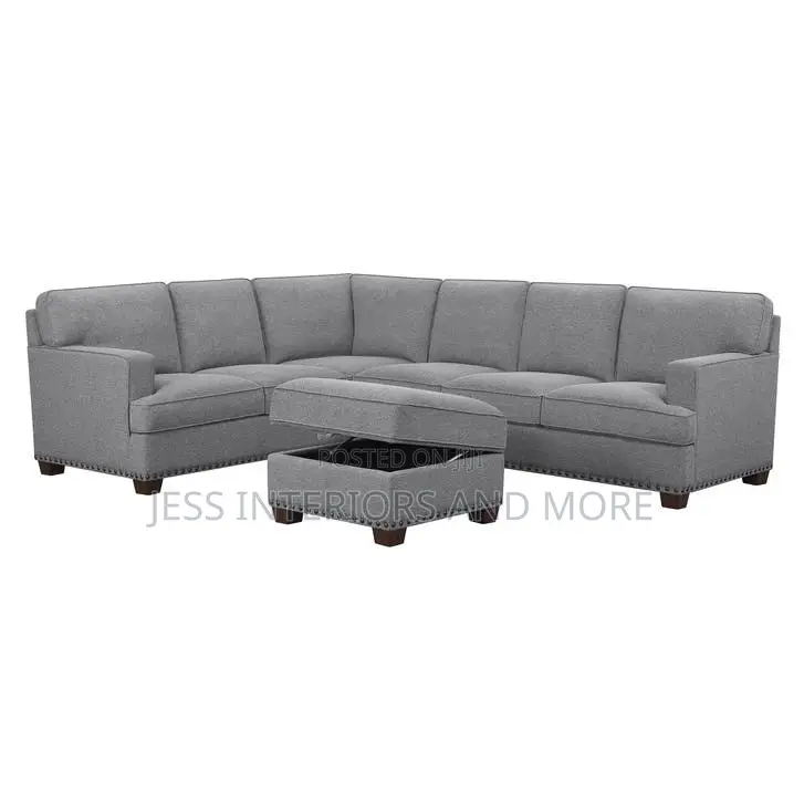 Sofa(Fabric Sectional With Storage Ottoman)