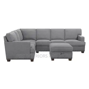 Sofa(Fabric Sectional With Storage Ottoman)