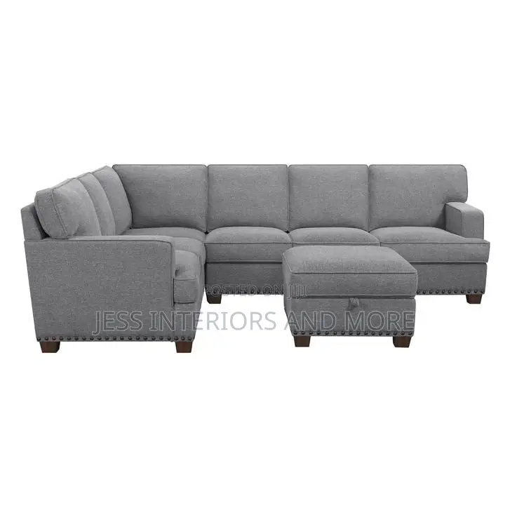 Sofa(Fabric Sectional With Storage Ottoman)