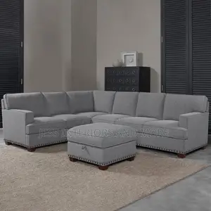 Sofa(Fabric Sectional With Storage Ottoman)