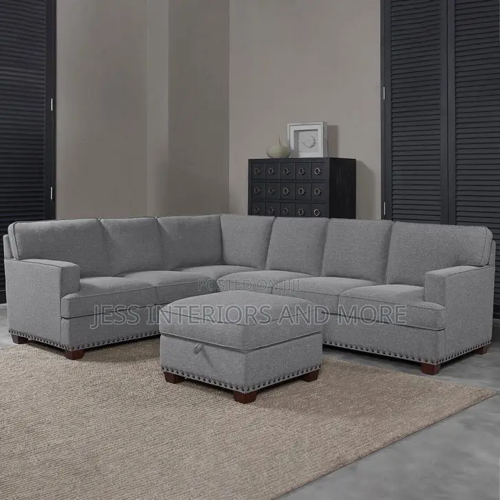 Sofa(Fabric Sectional With Storage Ottoman)