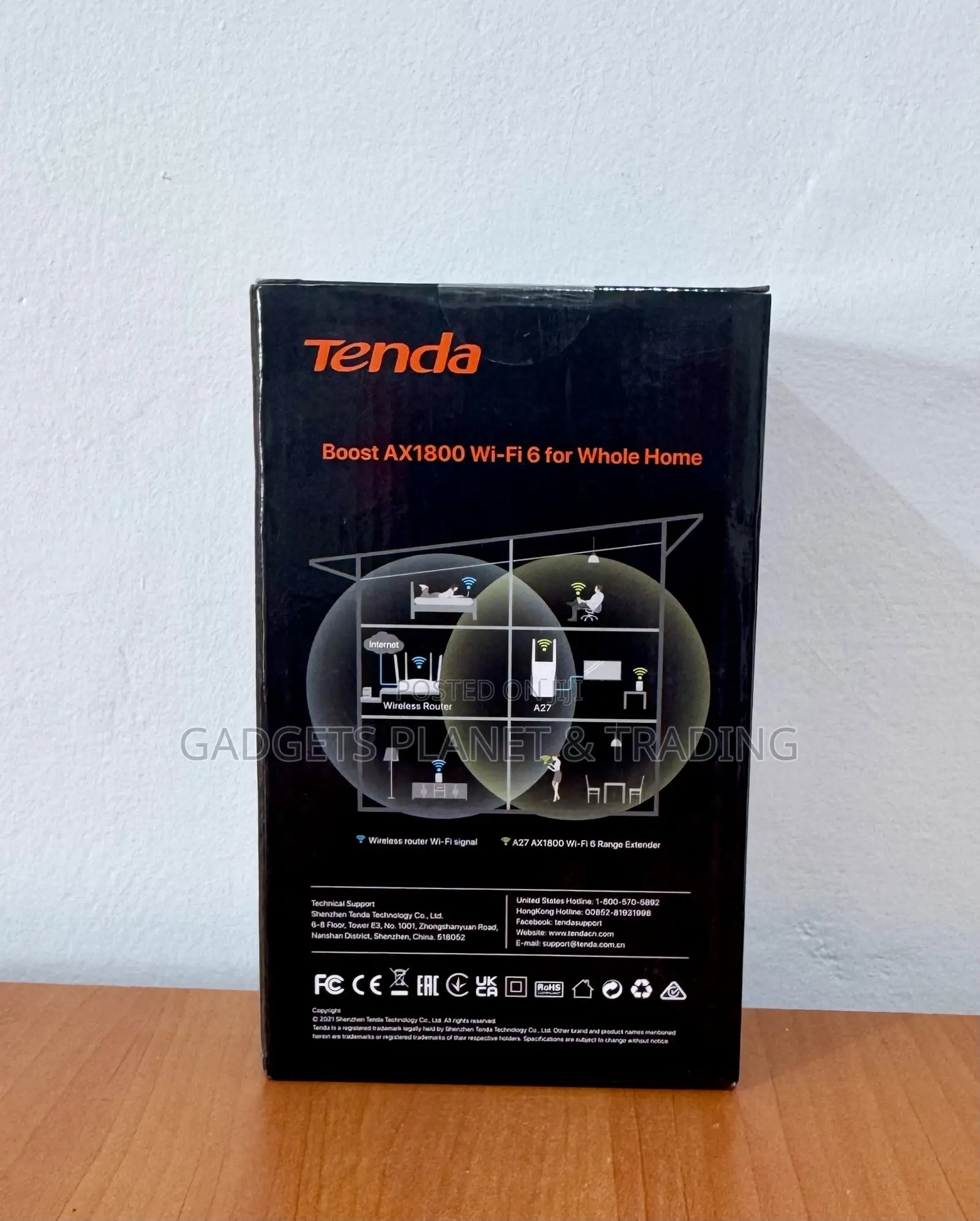 Tenda AX1800 Dual Band Wi-Fi 6 Range Extender / Repeater - A27