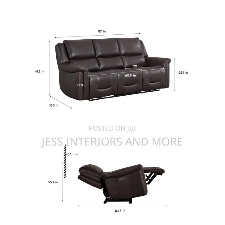 Sofa(Alba Leather Power Reclining Sofa With Power Headrests)