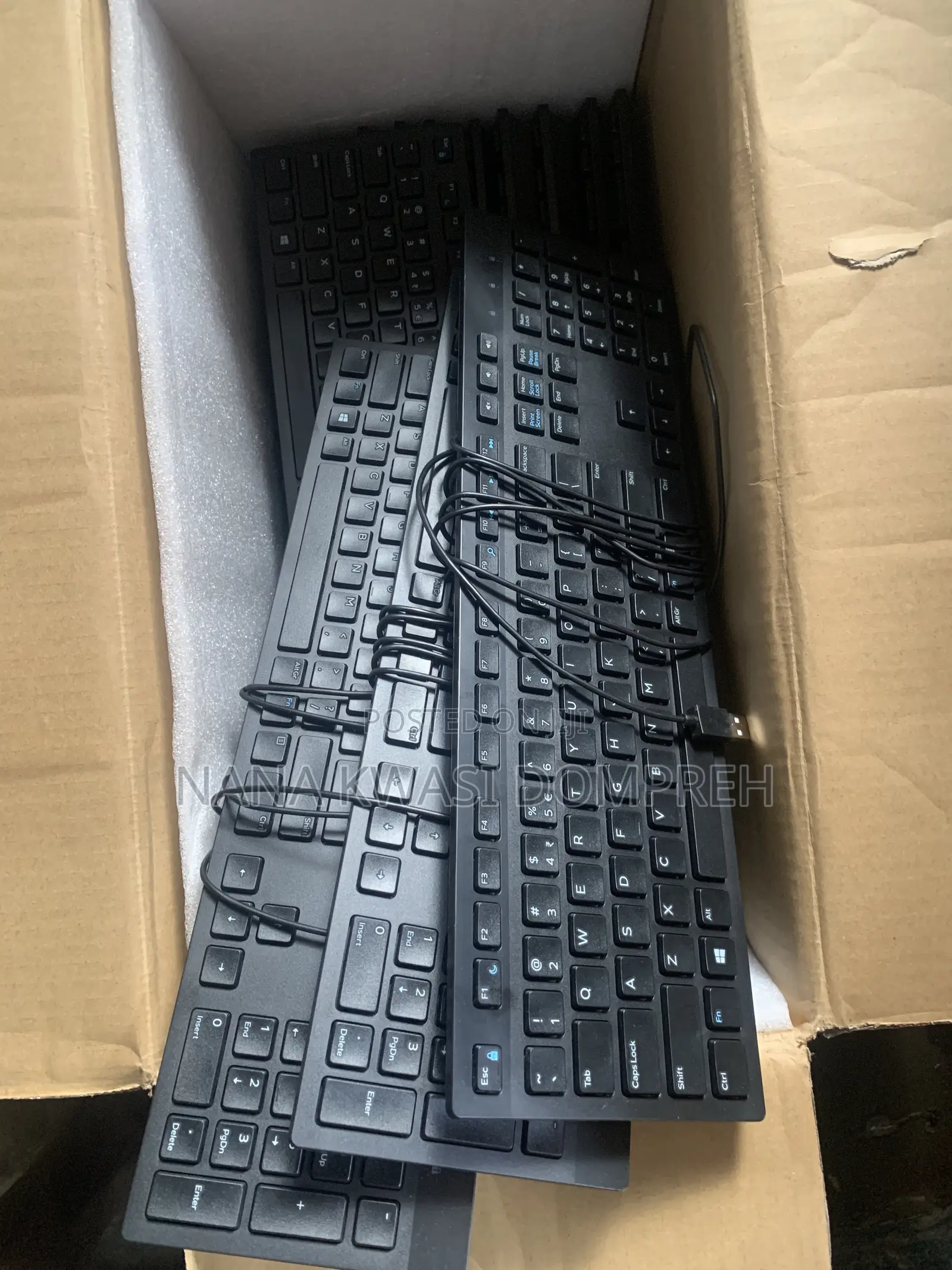 Uk More in Stock New Dell Slim Wired Keyboard Kb216-Bk-Us Black