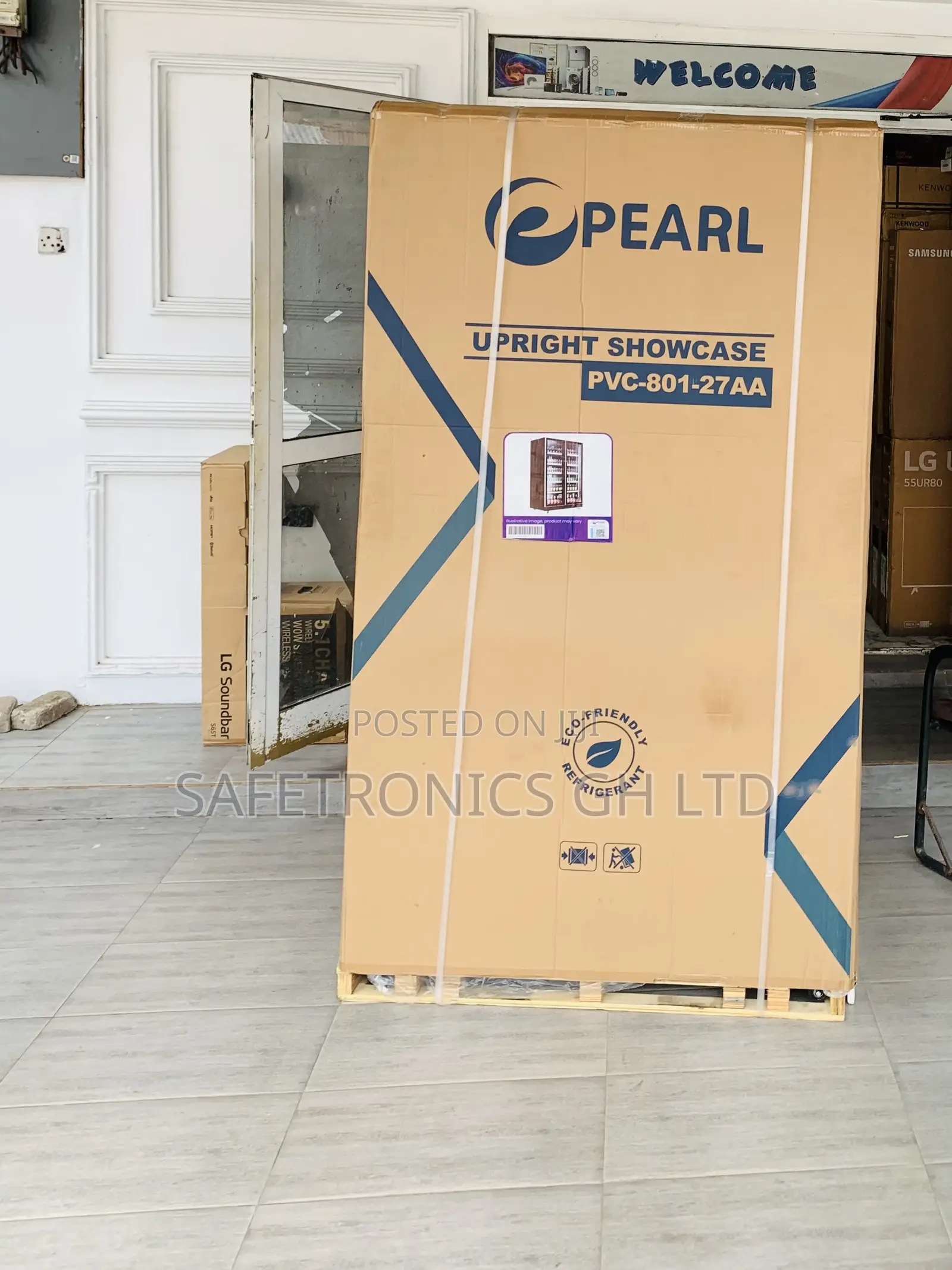 Elegant Fast Pearl Double-Door 690L Glass PVC-801-27AA Display Fridge