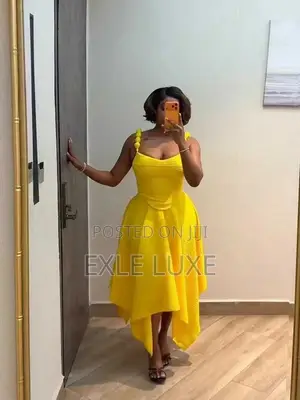 Vibrant Yellow Corset Top & Asymmetric Skirt Set – Ladies Wear
