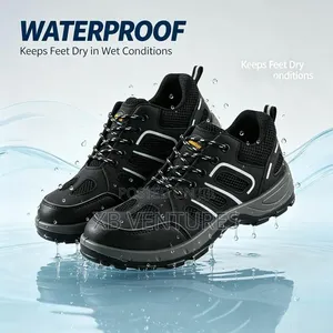 Slip Resistant Composite Toe Men Work Safety Shoes - Black