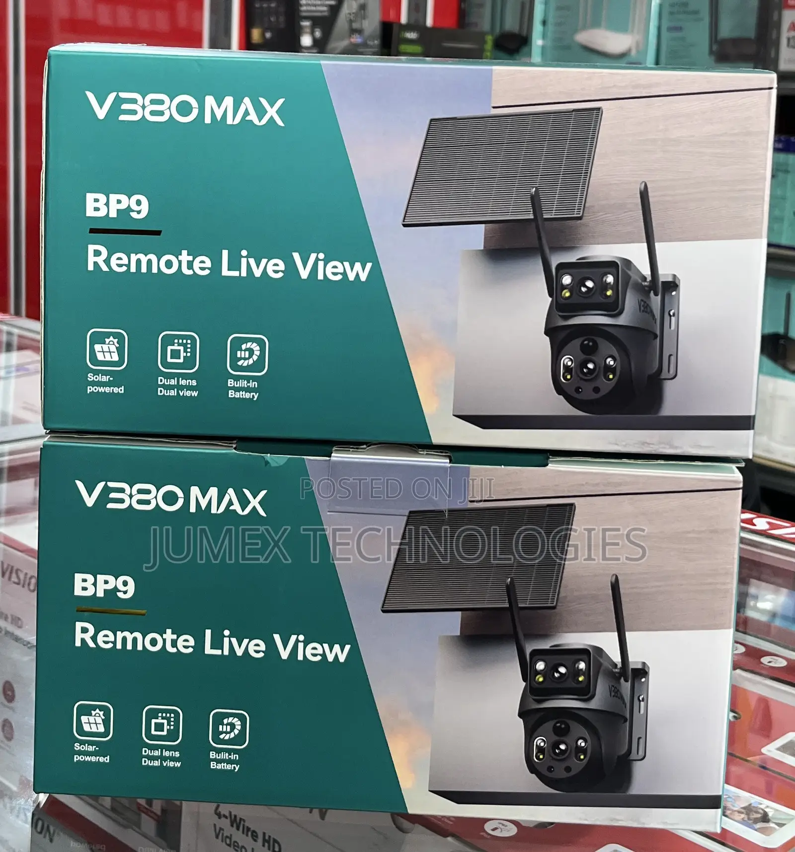 SOLAR CAMERA V380 Max Dual Lens 4g SIM Solar Camera + Built-in Battery