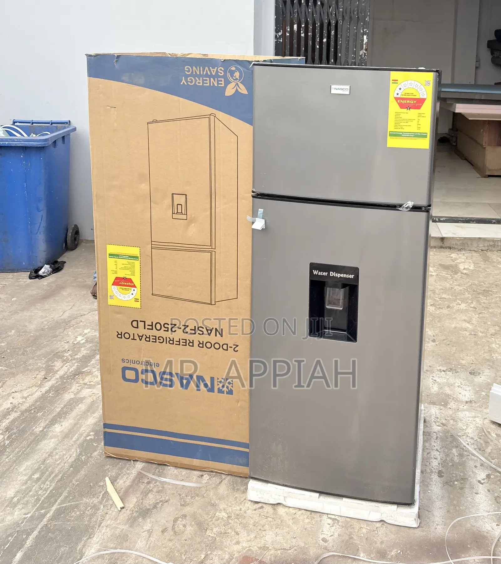 Sealed in Box Nasco 210L 2 Door Fridge W/Water Dispenser(Nasf2-250fld)