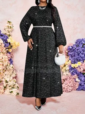 Ladies Straight Black Diamond Dress