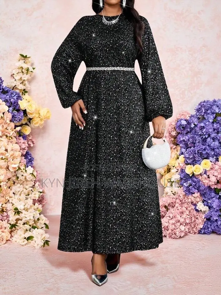 Ladies Straight Black Diamond Dress