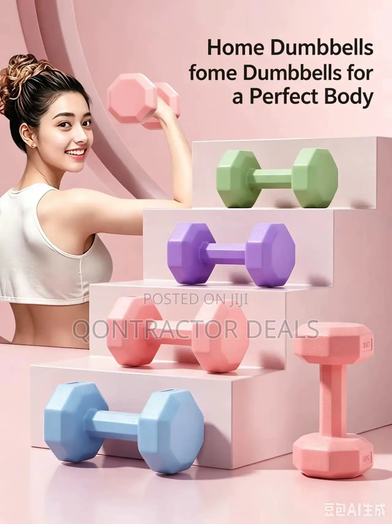 3kg Set 2pcs Women Full Body Workout Dumbbell