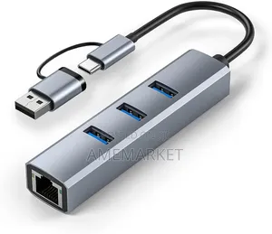 4 in 1 USB Type-C to 4-Port USB 3.0 Hub With Ethernet Adapter