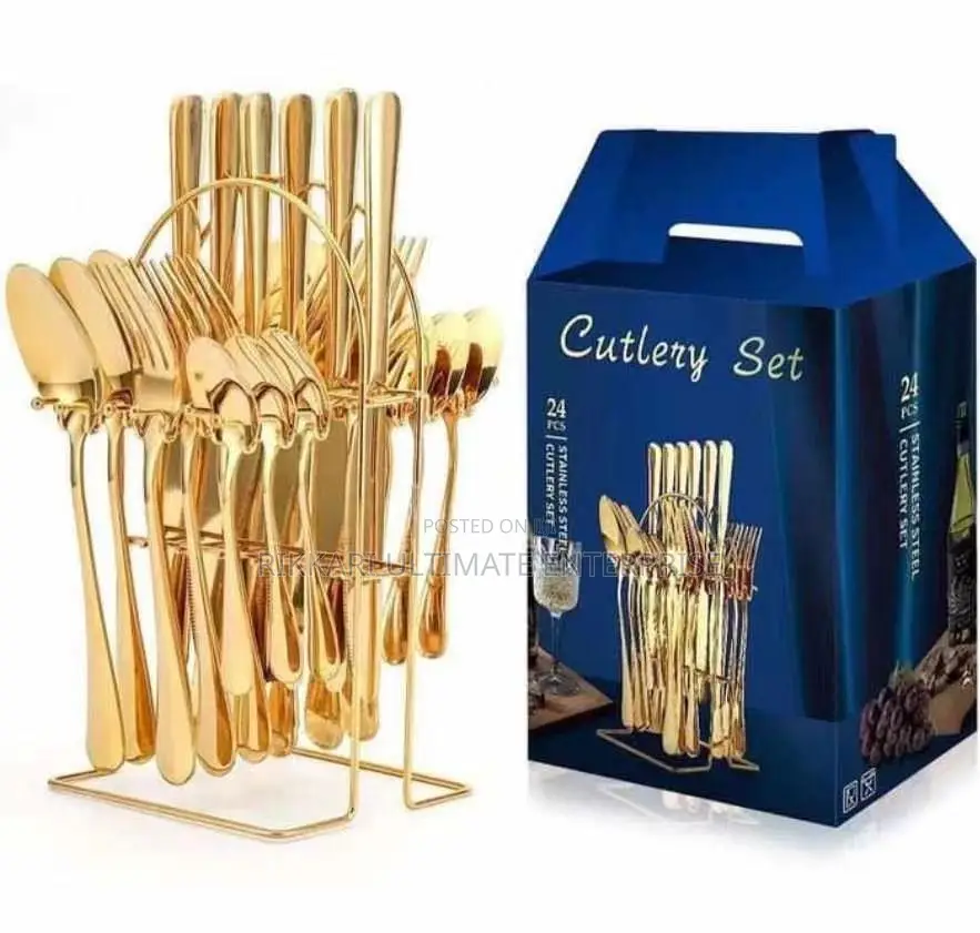 Golden Plated Cutlery Set 24pieces