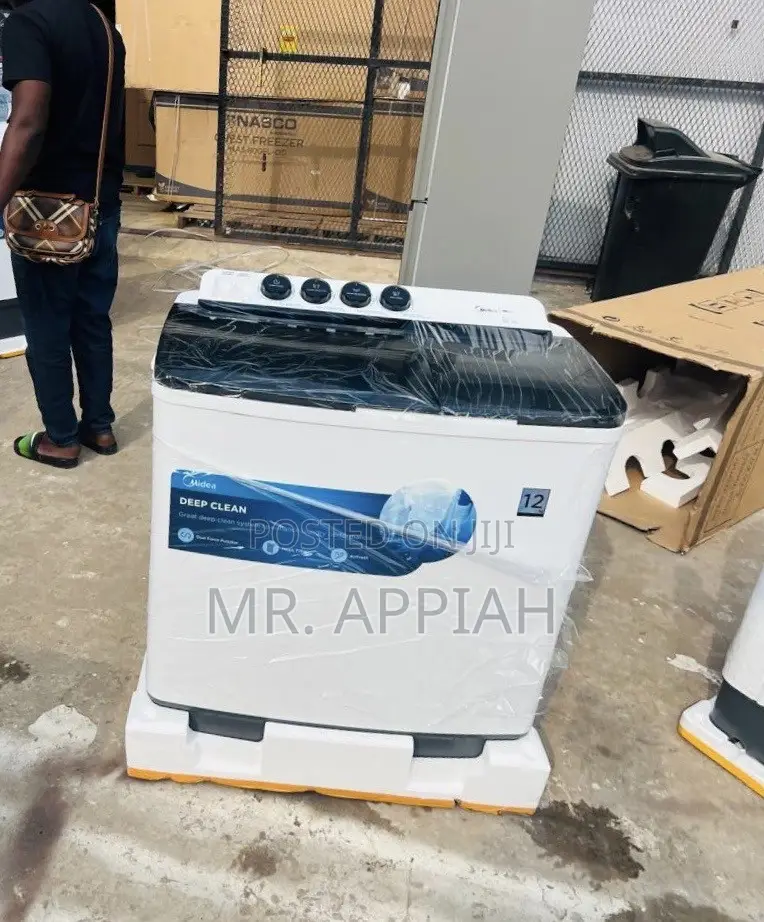 Super Classic Midea 12kg Twin Tub Washing Machine(Spin Dry) White