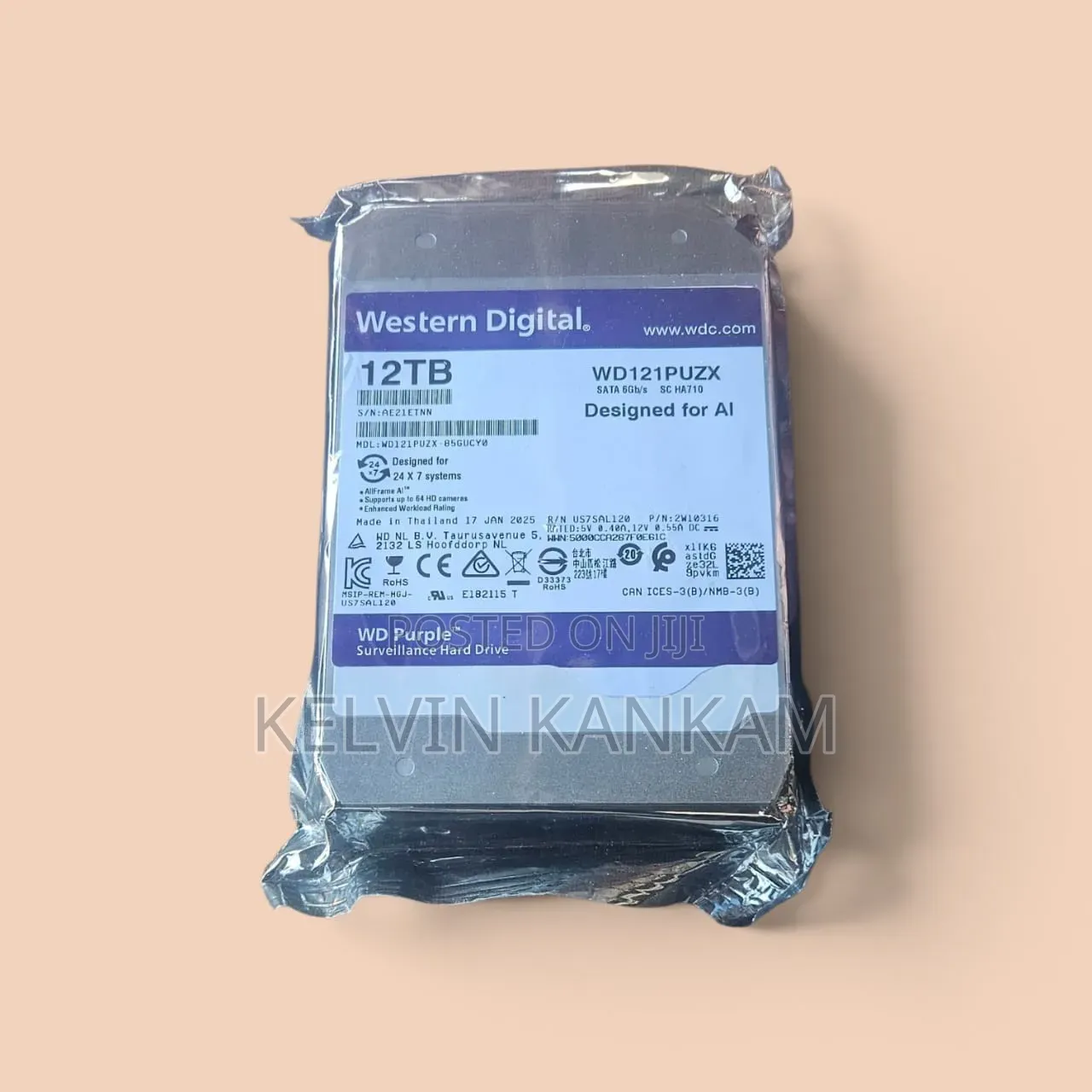 12TB WD Western Digital Surveillance Hard Drive Purple