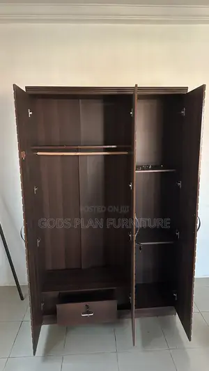 Dark Brown 3 Doors Wardrobe