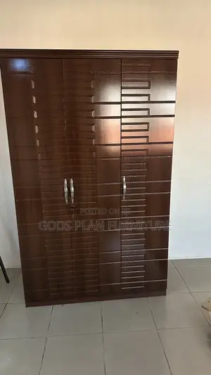Dark Brown 3 Doors Wardrobe
