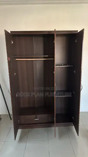 Dark Brown 3 Doors Wardrobe