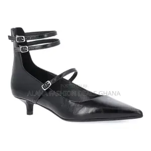 Scoop Women's Faux Leather Pointed Toe Strappy Kitten Heels