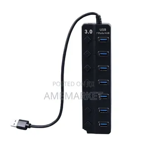 7-Port USB Hub Splitter With Individual Switches – USB Extender