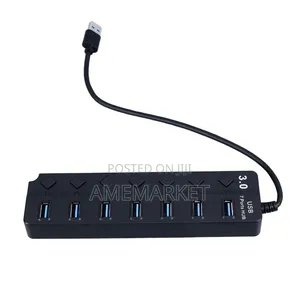 7-Port USB Hub Splitter With Individual Switches – USB Extender
